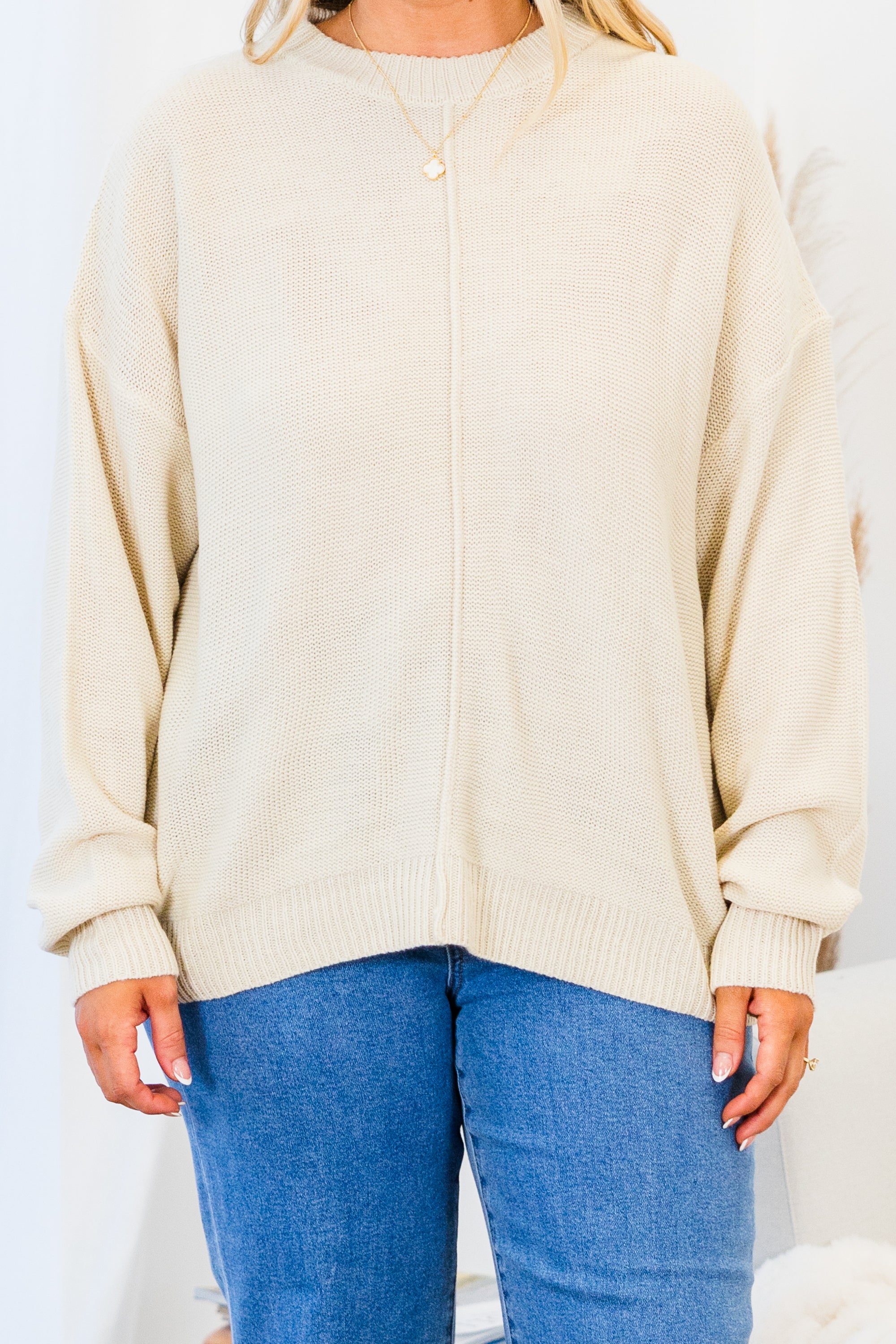 Work This Out Sweater. Cream