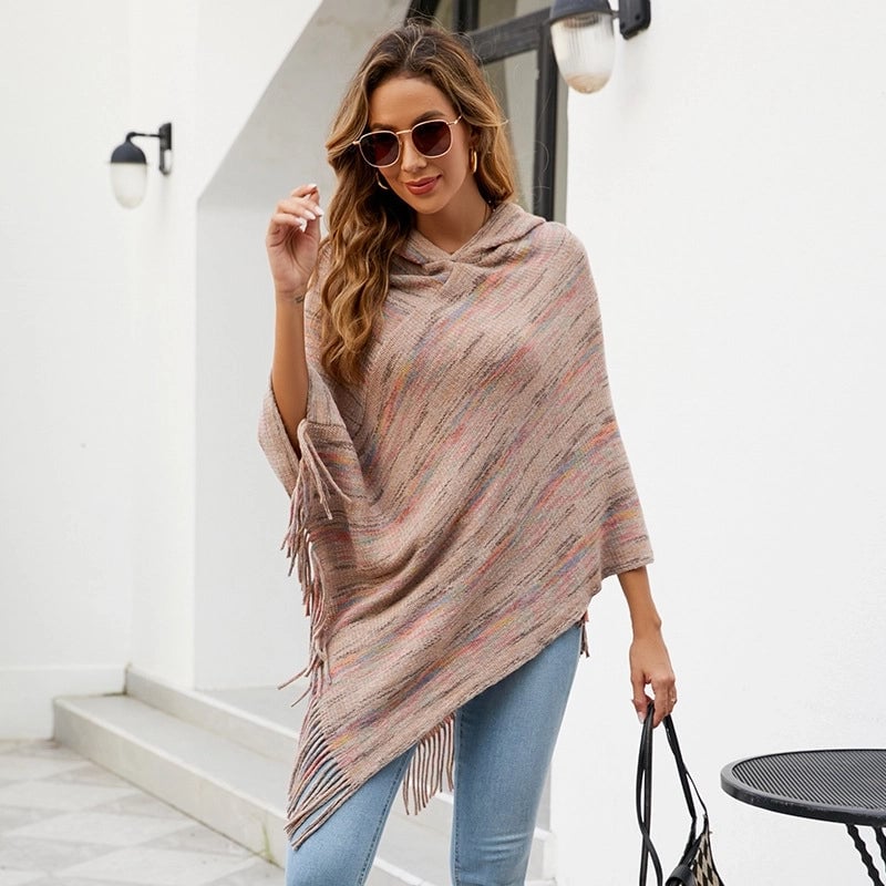 Women's Streetwear Stripe Polyester Tassel Shawl