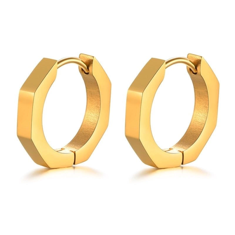 1 Pair Minimalist Geometric Plating 201 Stainless Steel Gold Plated Hoop Earrings