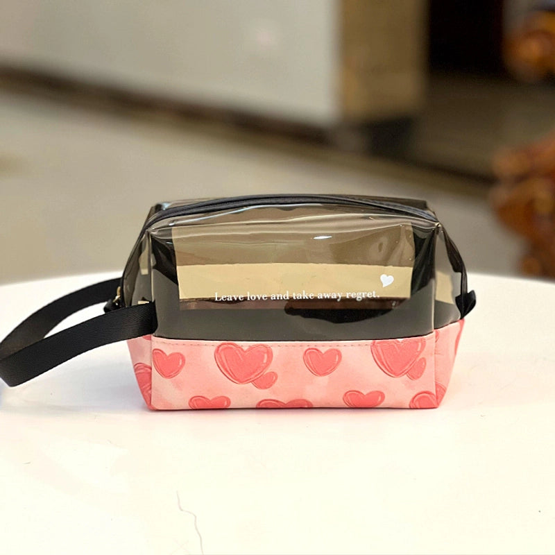 Translucent Portable Waterproof Cosmetic Bag Toiletry Bag Portable Cosmetic Bag Hand Bag For Women