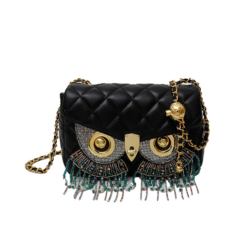 Women's Small Pu Leather Geometric Elegant Streetwear Tassel Square Lock Clasp Square Bag