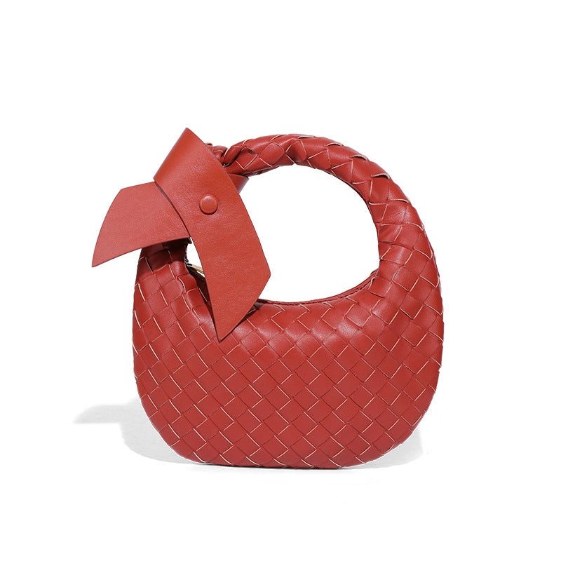 Women's Small Pu Leather Solid Color Elegant Streetwear Weave Square Zipper Straw Bag