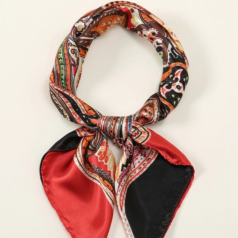 Women's Retro Geometric Imitated Silk Silk Scarf