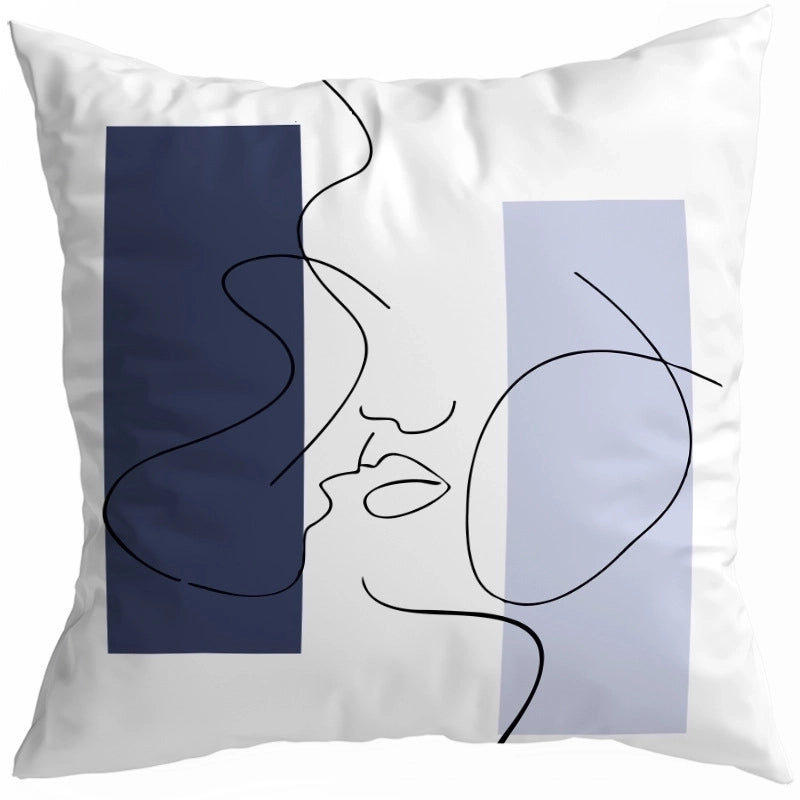 Exaggerated Modern Style Artistic Geometric Color Block Fibre Peach Skin Pillow Cases