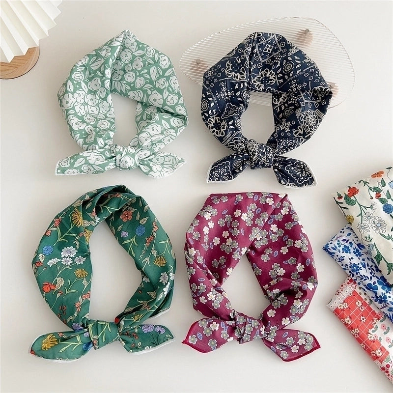 Women's Minimalist Flower Cotton And Linen Printing Scarf