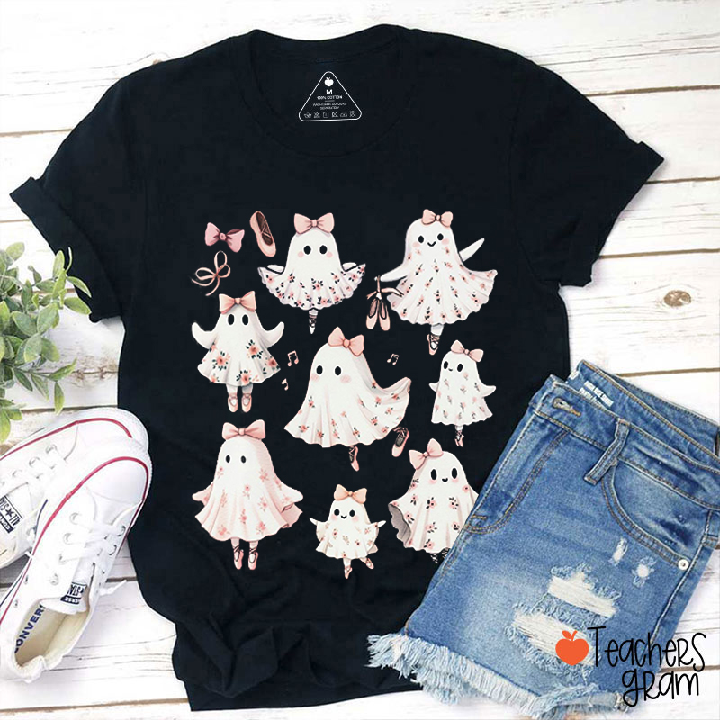 Cute Ghost Ballet Dance Teacher T-Shirt