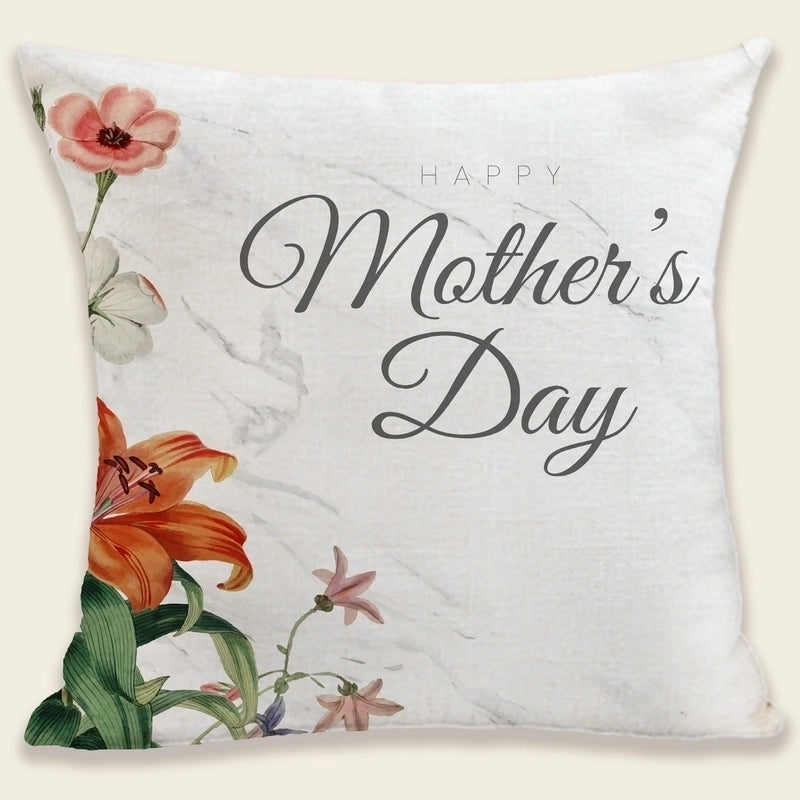 Mama Minimalist Classic Style Letter Plush Pillow Cases
