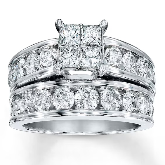 Now + Forever Diamond Bridal Set 5/8 ct tw Round-cut 10K White Gold
