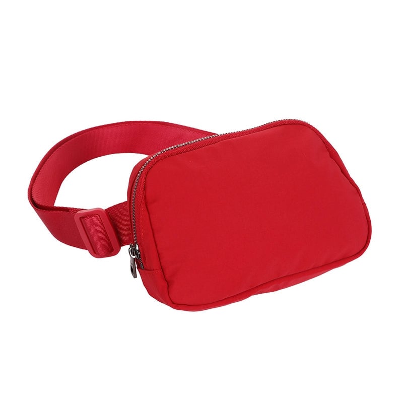 Unisex Basic Solid Color Nylon Waist Bags
