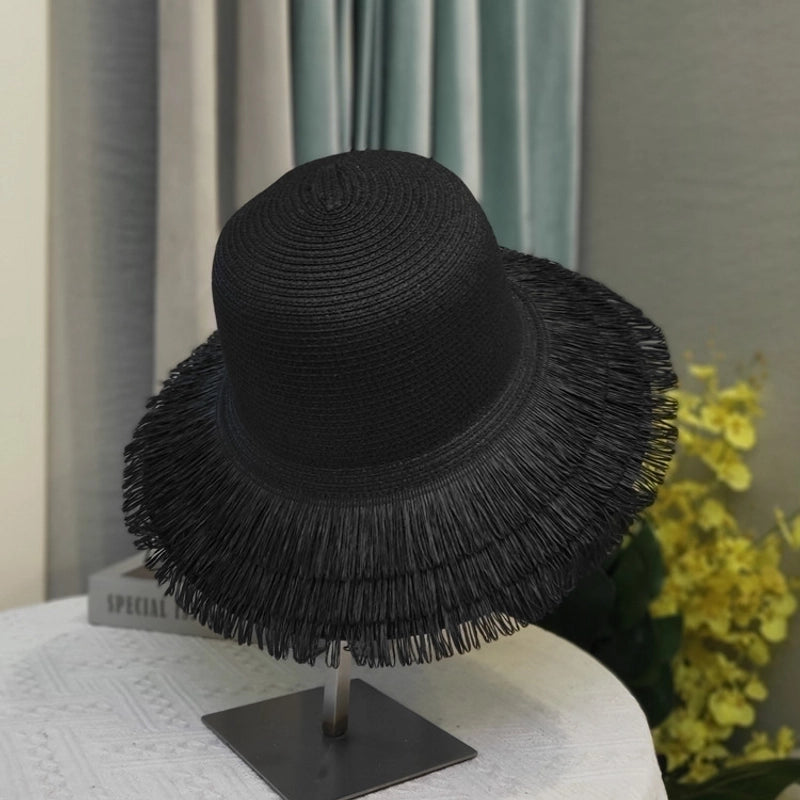 Women's Minimalist Classic Style Solid Color Flat Eaves Straw Hat