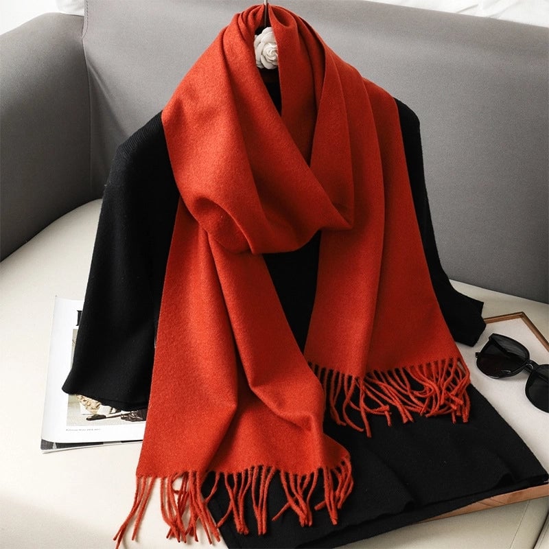 Women's Elegant Solid Color Imitation Cashmere Scarf