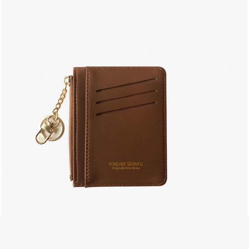 Korean Zipper Girl Coin Purse Mini Key Hook Wallet Multi-card Card Holder