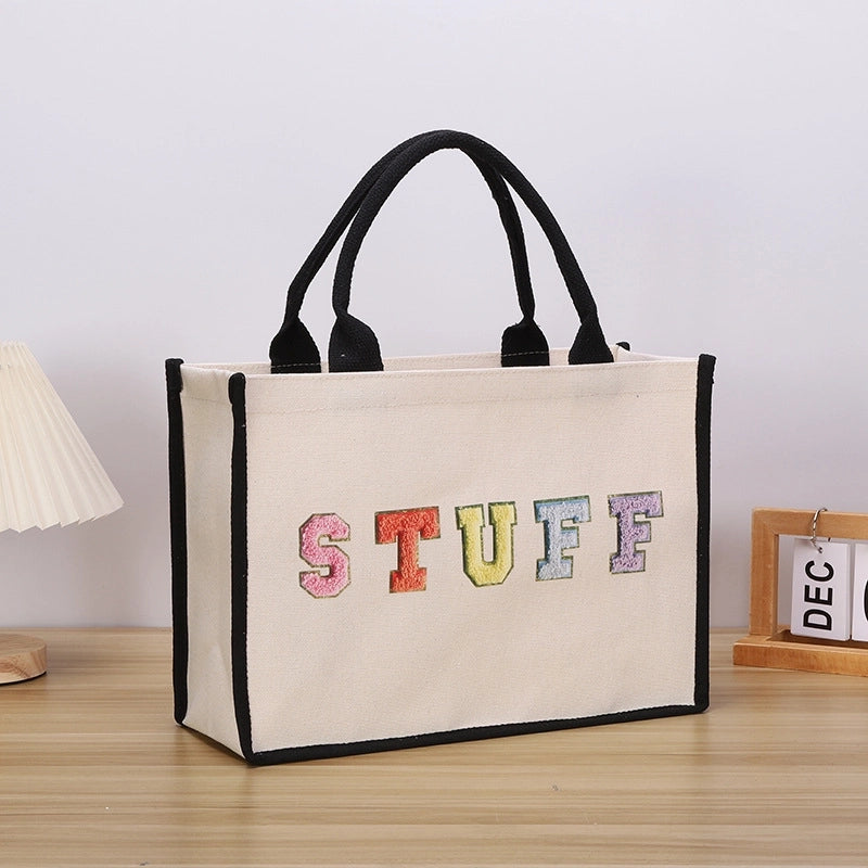 Women's Cute Letter Canvas Shopping Bags