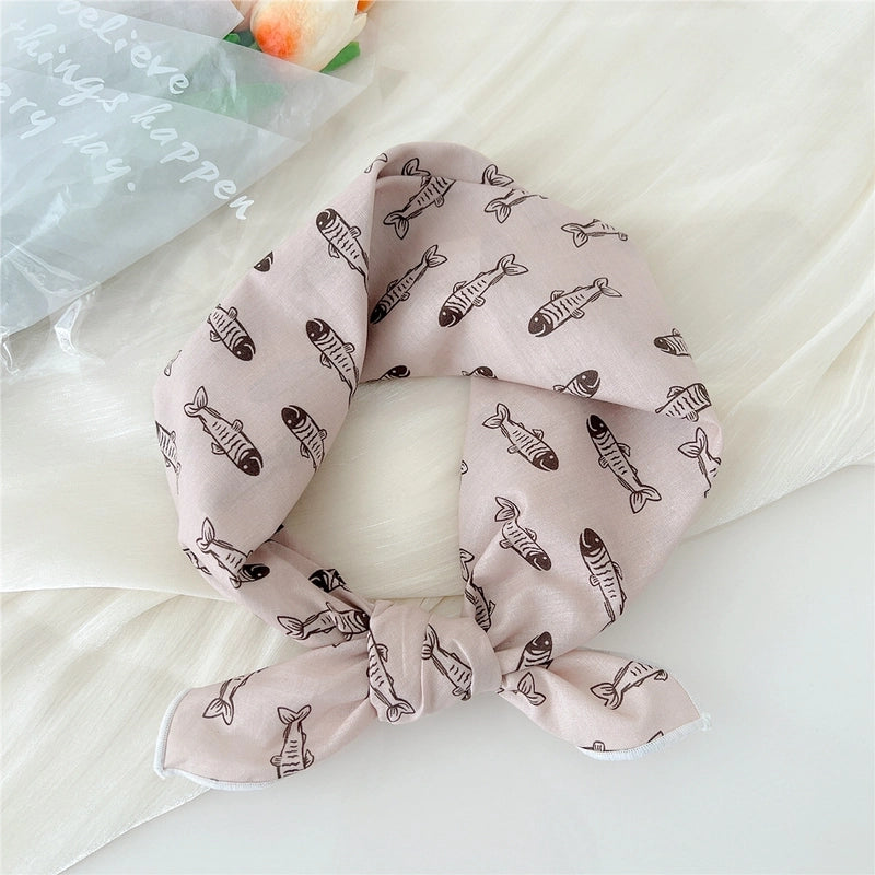 Women's Elegant Sweet Ditsy Floral Polka Dots Heart Shape Polyester Silk Scarf