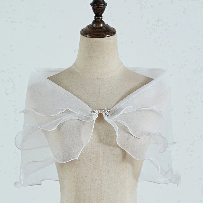 Women's Sweet Solid Color Bow Knot Polyester Shawl
