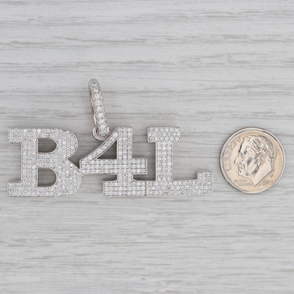 2.35ctw Diamond B4L Pendant 10k White Gold Statement