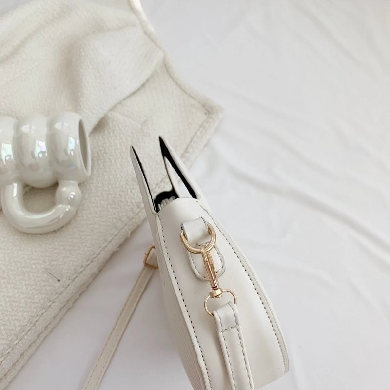Women's Small All Seasons Pu Leather Solid Color Streetwear Shell Zipper Shoulder Bag Handbag Saddle Bag