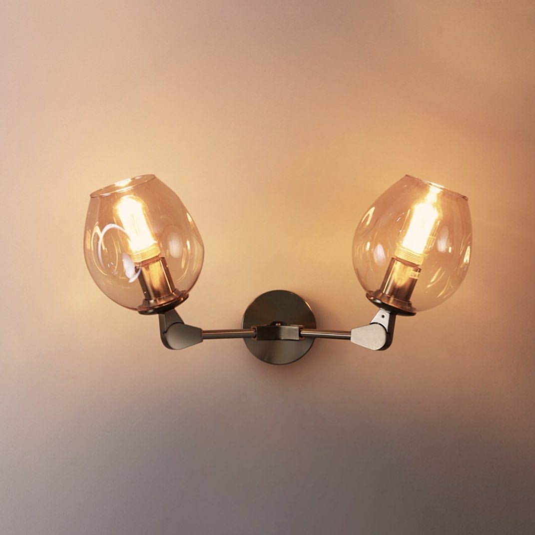 Modern Dual Glass Globe Wall Sconce