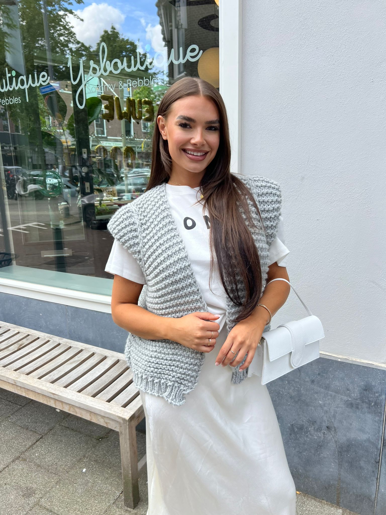 Nika knitted gilet vest grey