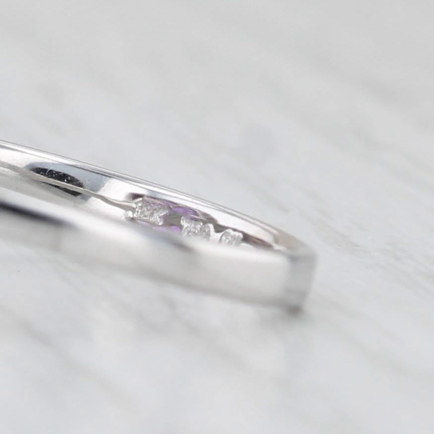 5ctw Amethyst Diamond Halo Ring 18k White Gold Size 6.75
