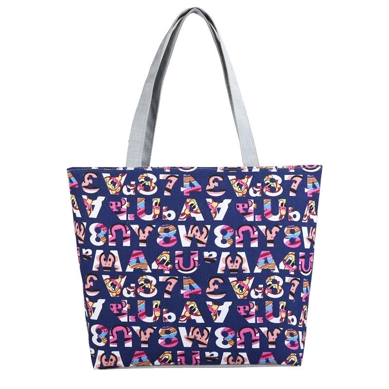 Women's Classic Style Flower Canvas Shopping Bags