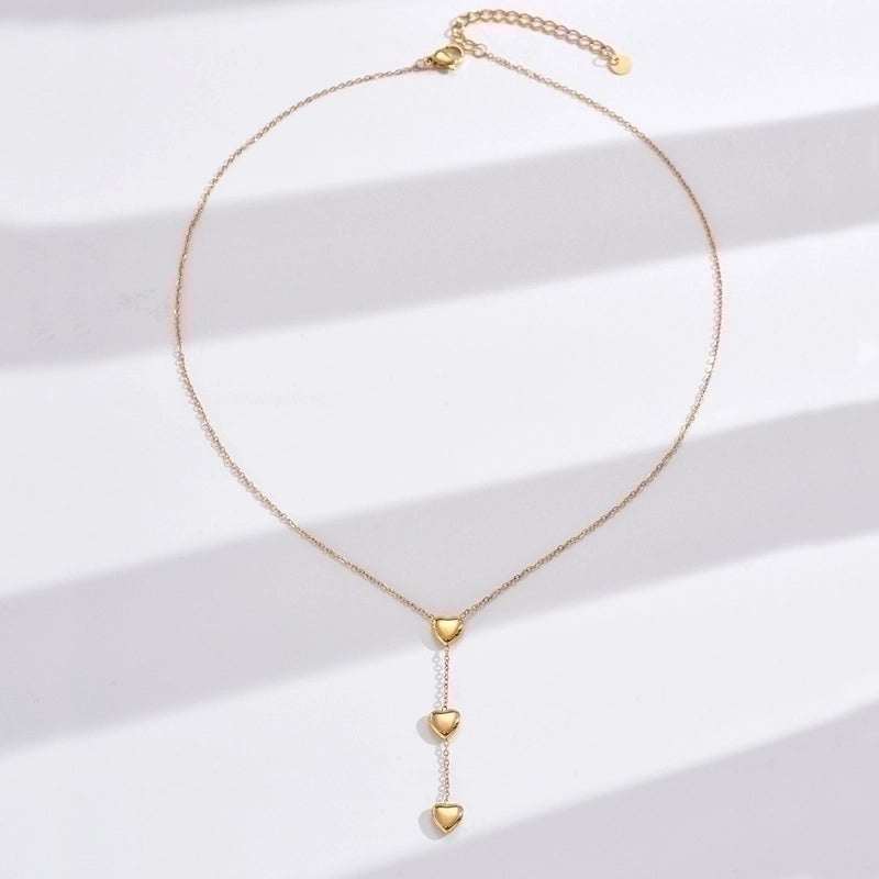 Casual Heart Shape 304 Stainless Steel Polishing Plating Stainless Steel Necklaces