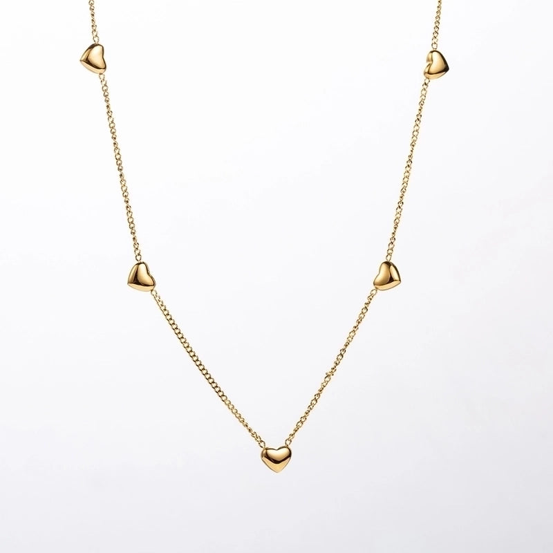 Cute Streetwear Little Bear Heart Shape Bow Knot 304 Stainless Steel 14K Gold Plated Pendant Necklace Necklace