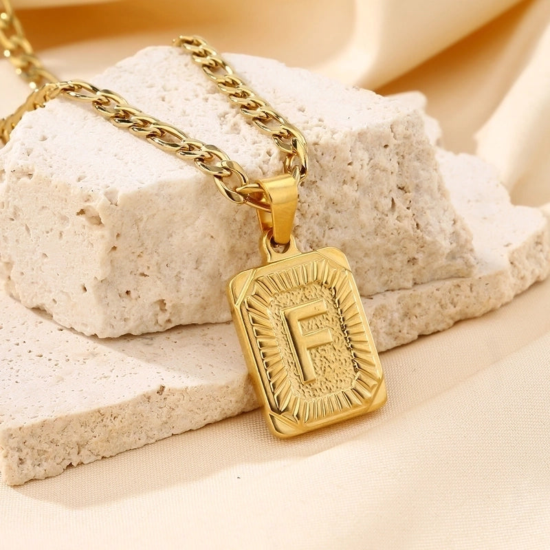 Casual Minimalist Letter 304 Stainless Steel 18K Gold Plated Pendant Necklace