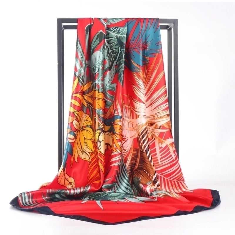 Women's Beach Coconut Tree Satin Printing Scarves & Gloves