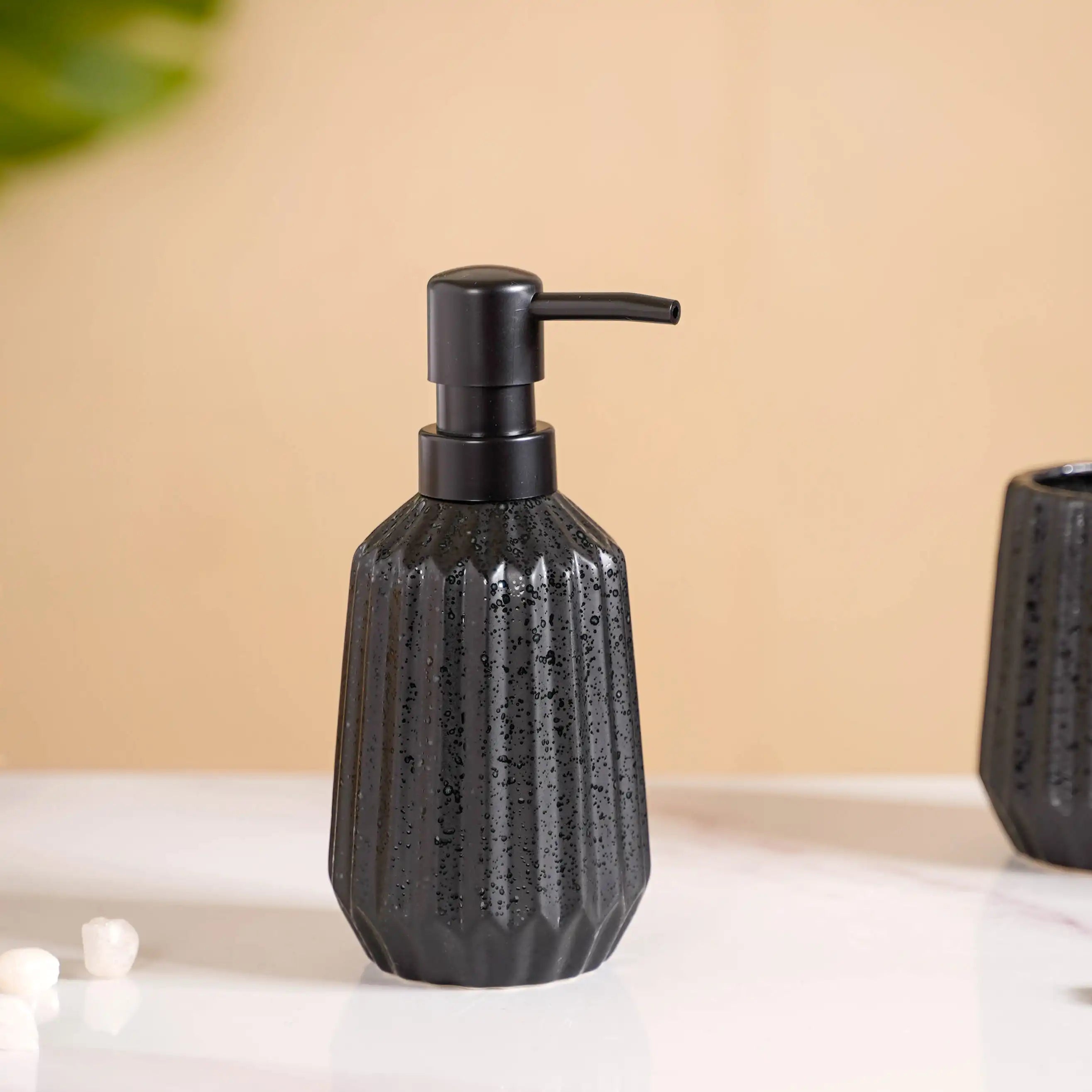 All Black Ceramic Bathroom Set Of 3