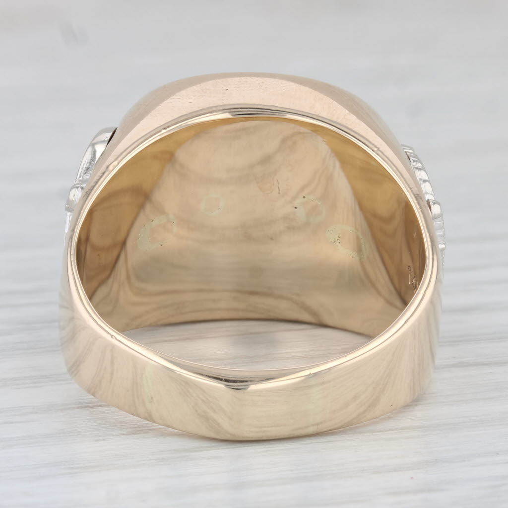 0.23ctw Diamond Shriners Signet Ring 14k Gold Masonic Scottish Rite Blue Lodge