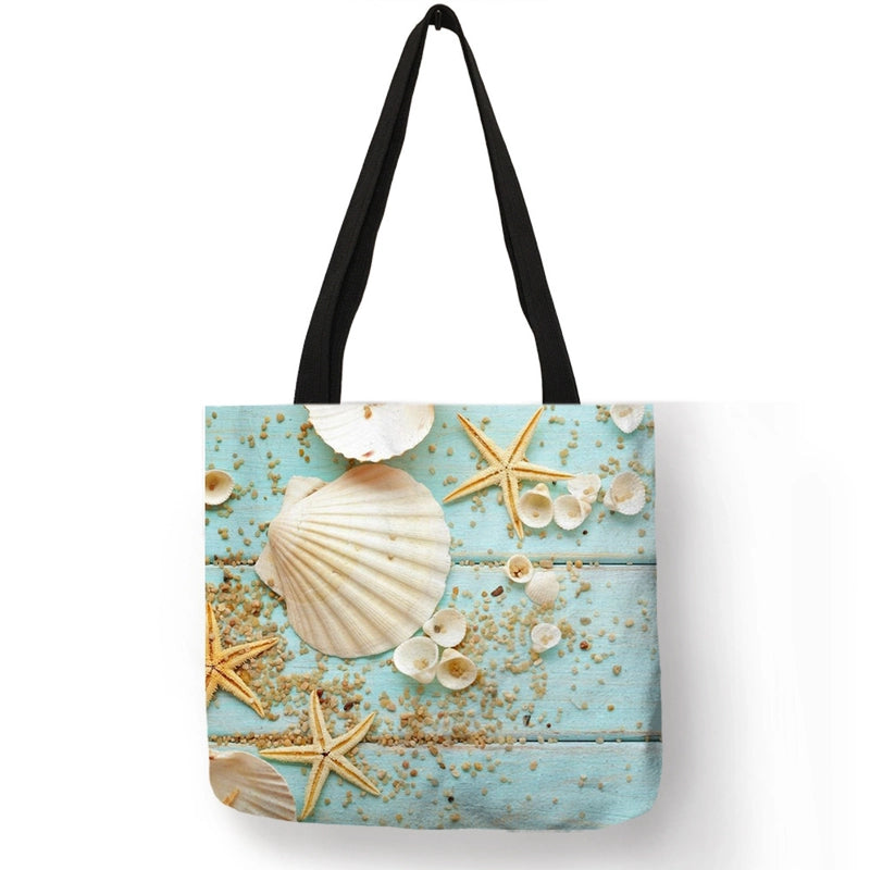 Women's Medium Polyester Underwater World Vacation Beach Square Open Tote Bag