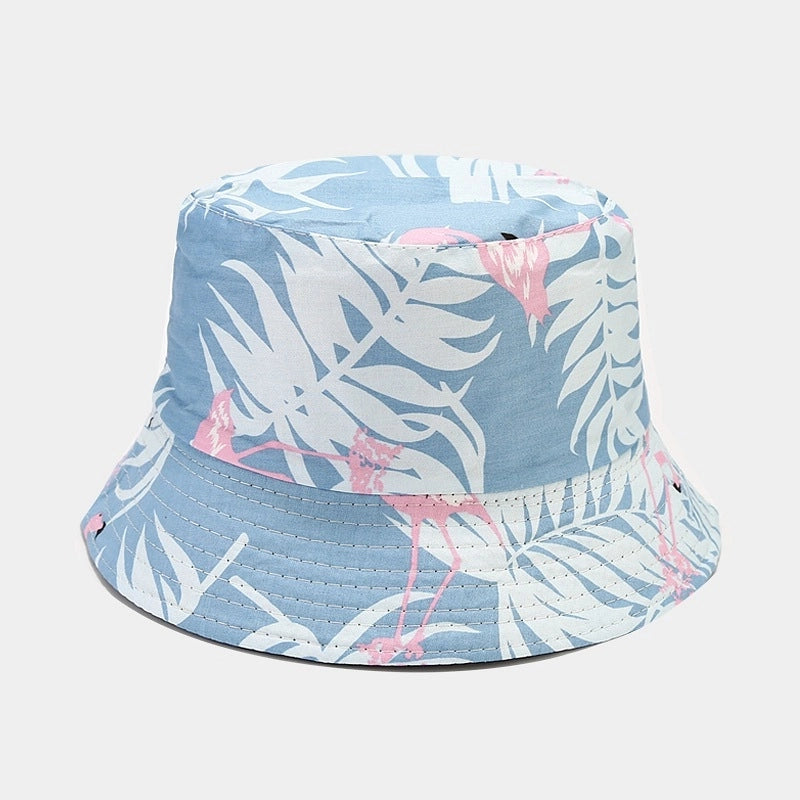 Women's Minimalist Flower Printing Flat Eaves Bucket Hat