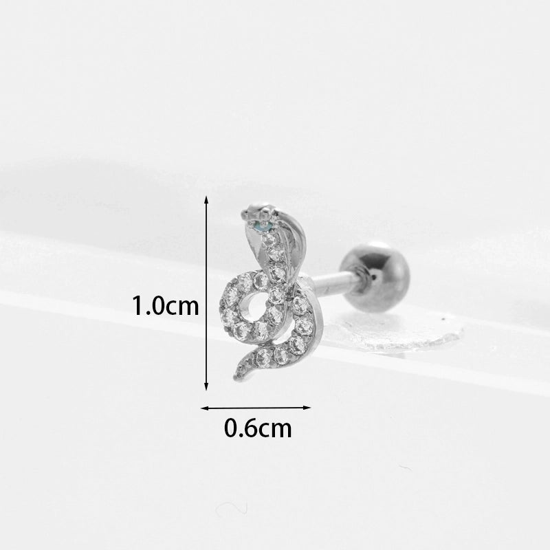 Ear Cartilage Rings & Studs Fashion Geometric Copper Plating Artificial Gemstones