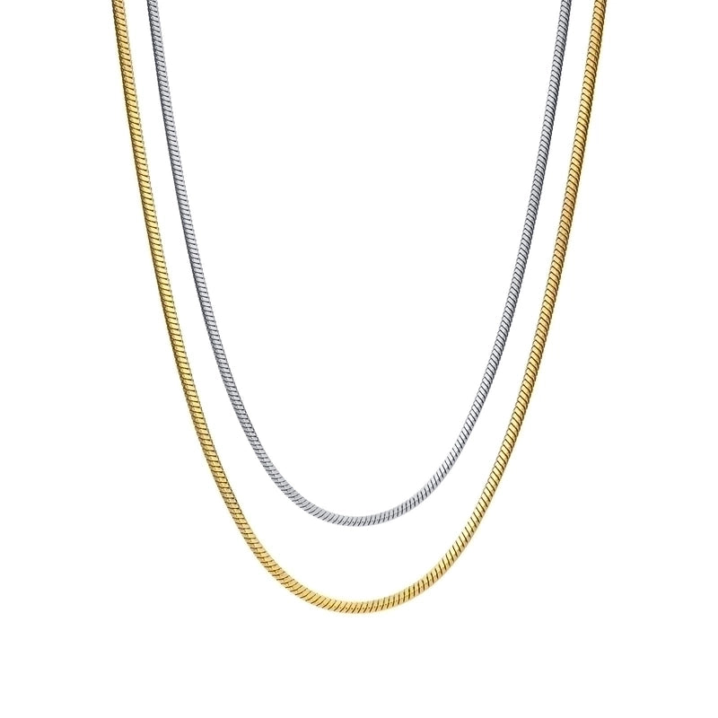 Minimalist Solid Color Titanium Steel Gold Plated Plating Necklace
