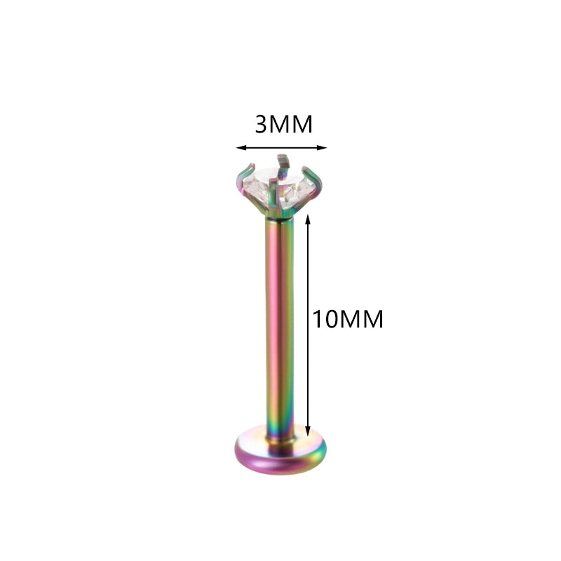 1 Piece Ear Cartilage Rings & Studs Minimalist Round 316L Stainless Steel  Plating Inlay Zircon