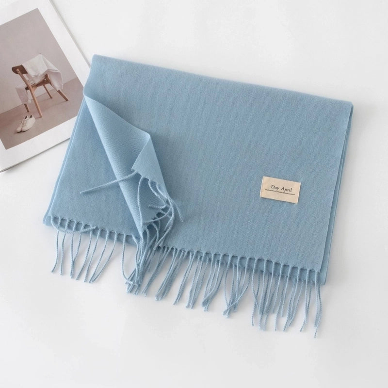 Women's Sweet Solid Color Polyester Scarf
