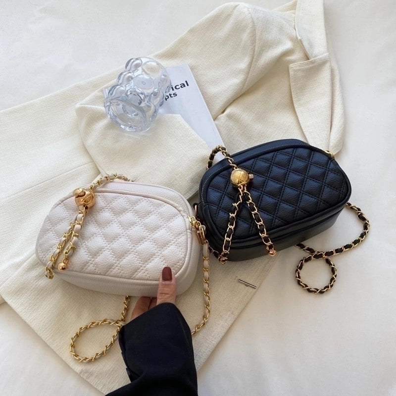 Women's Medium Pu Leather Solid Color Streetwear Oval Zipper Cloud Shape Bag
