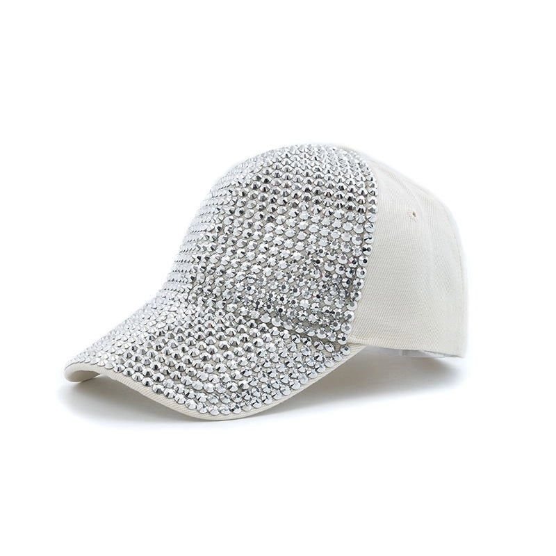 Women's Elegant Color Block Chain Curved Eaves Baseball Cap