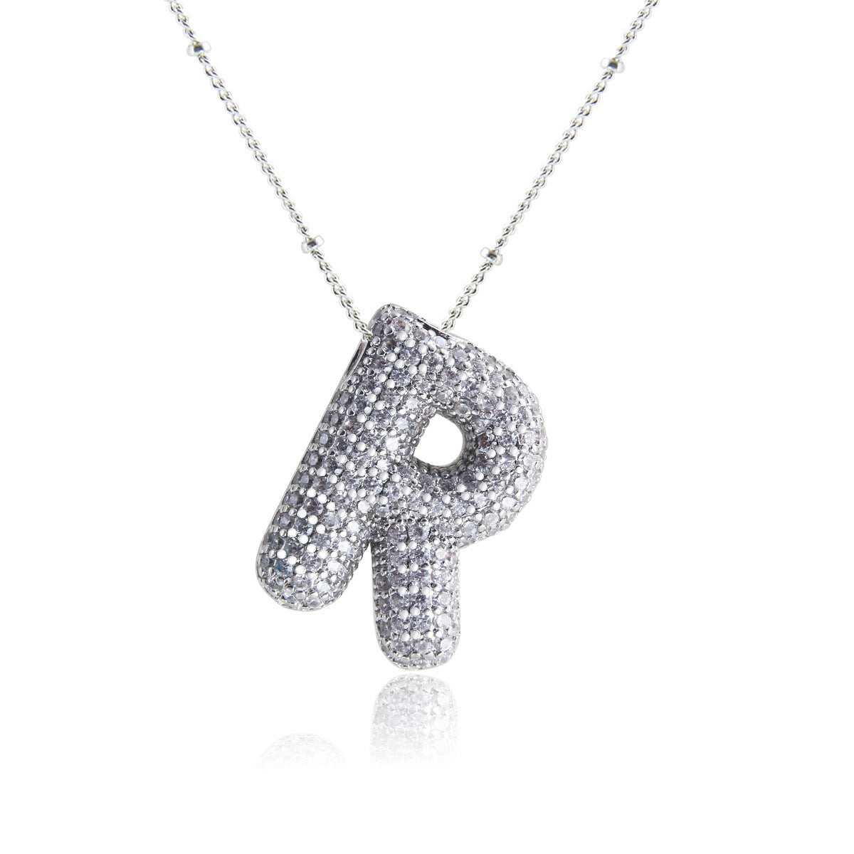 New Micro-Inlaid Zircon 26 Letter Pendant Necklace Copper Plated 18K Gold Fashionable And Classic