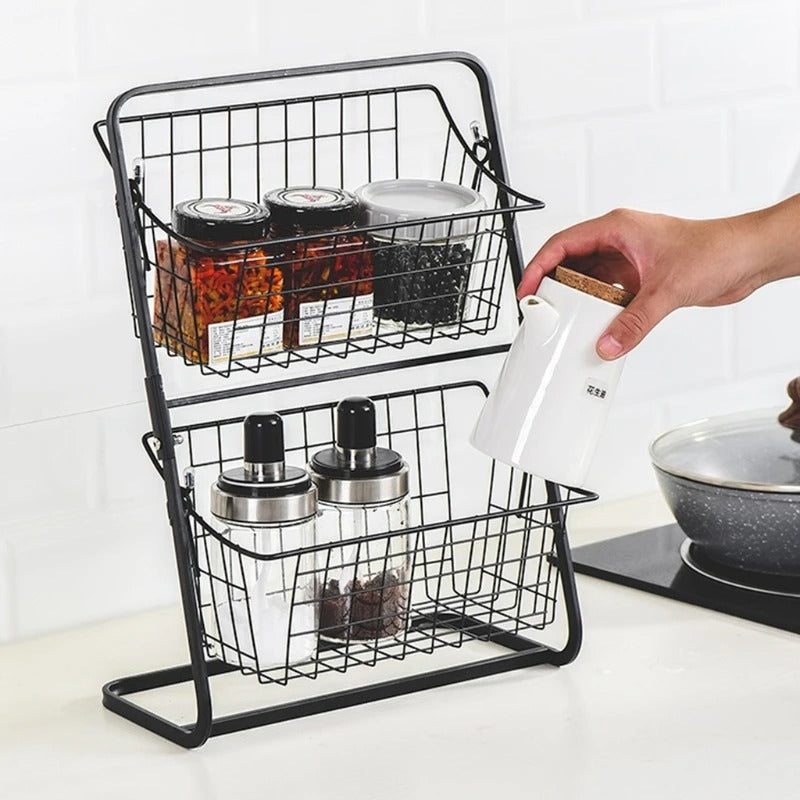 2-Tier Iron Storage Basket