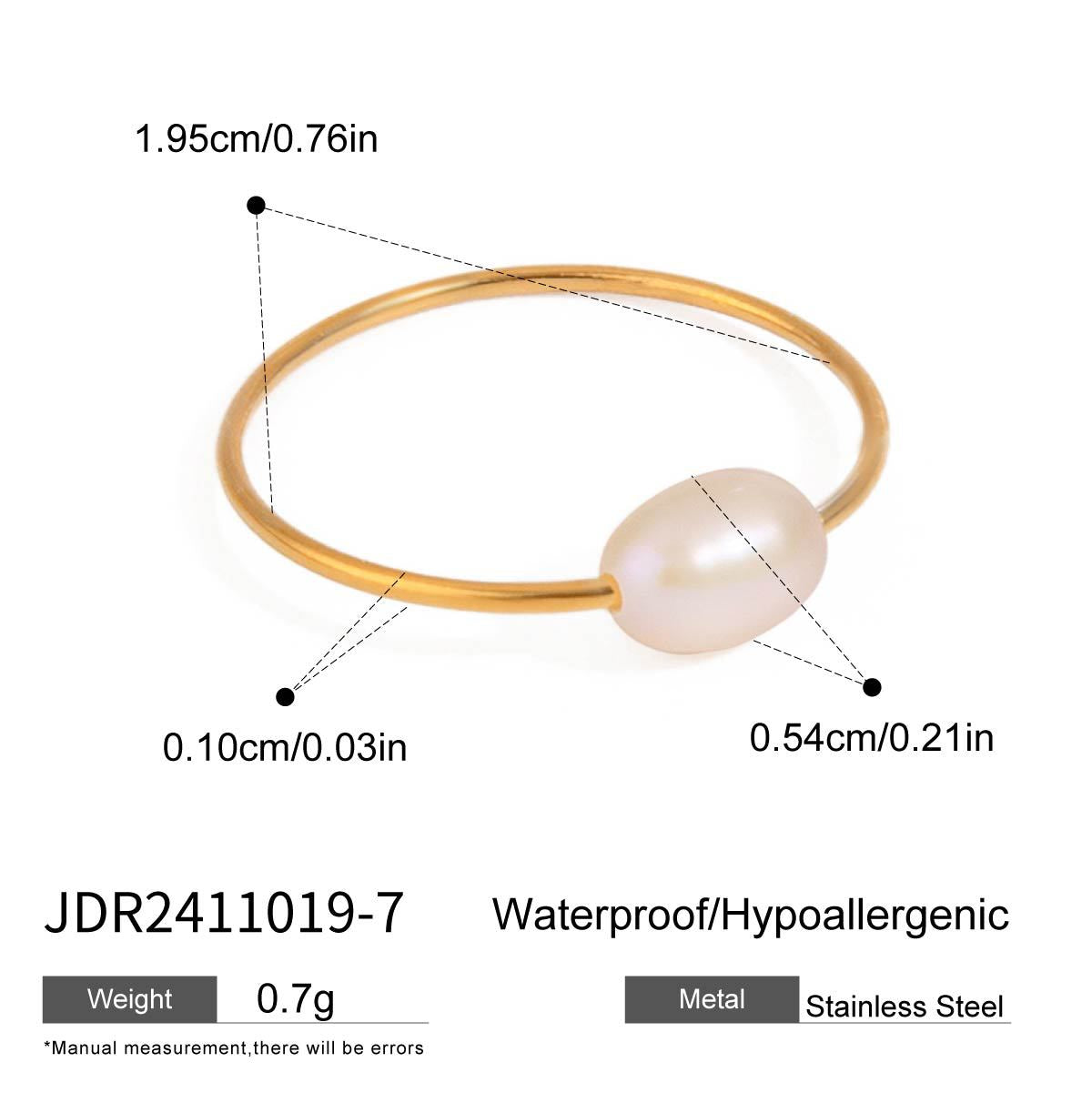 Jie Ding Freshwater Pearl Ring Titanium Steel Jewelry Stainless Steel Rings