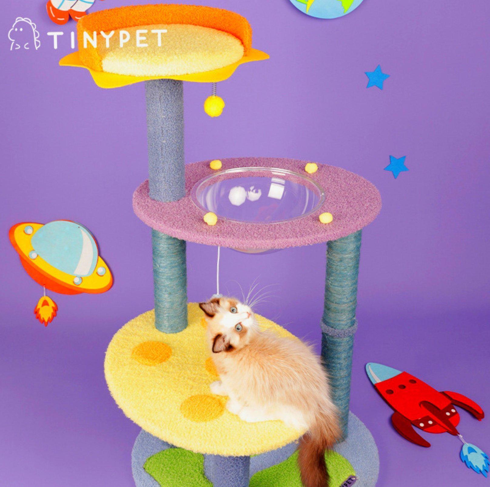 Tinypet Galaxy Meow Team Cat Tree With Scratching Posts