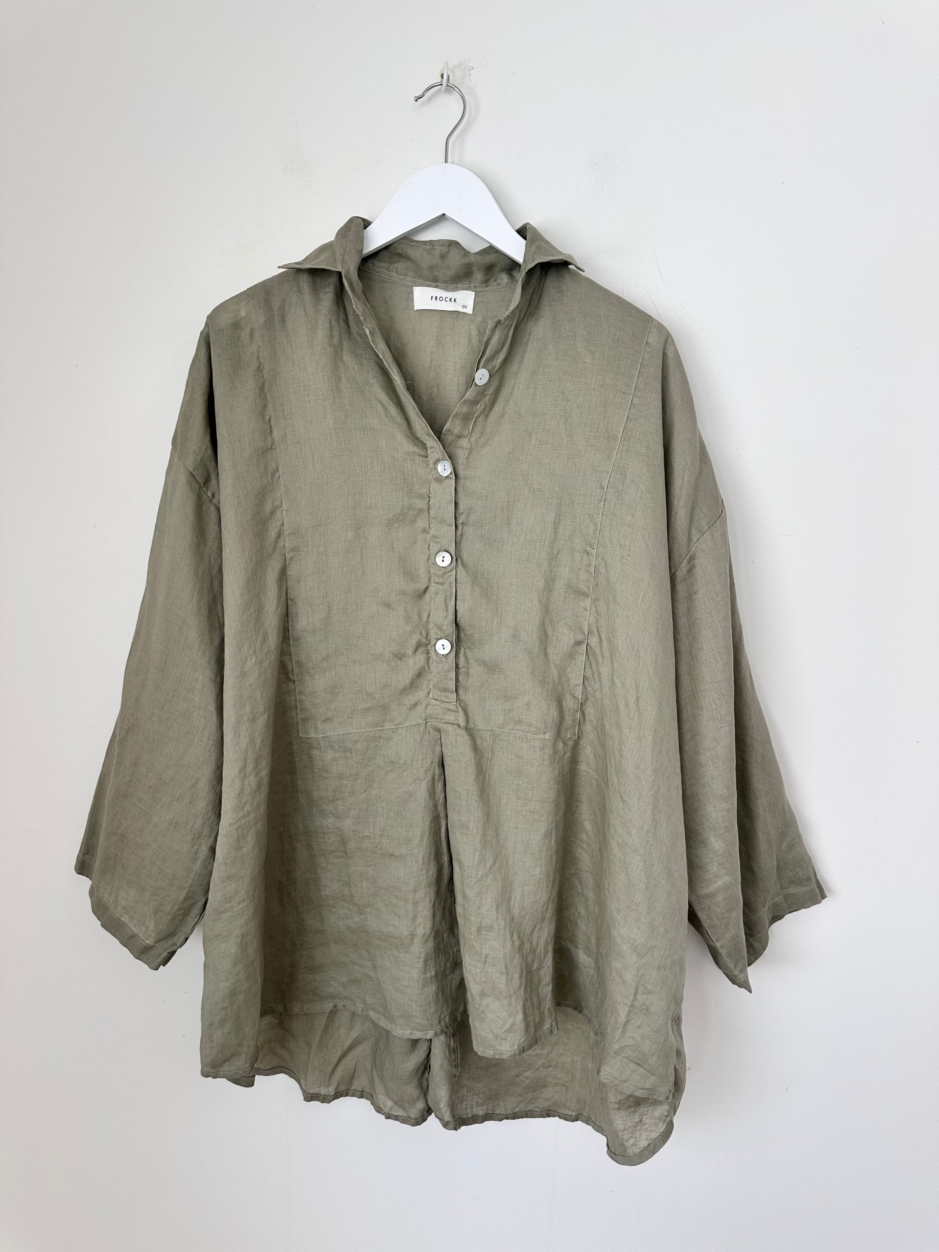 megan shirt - sage linen