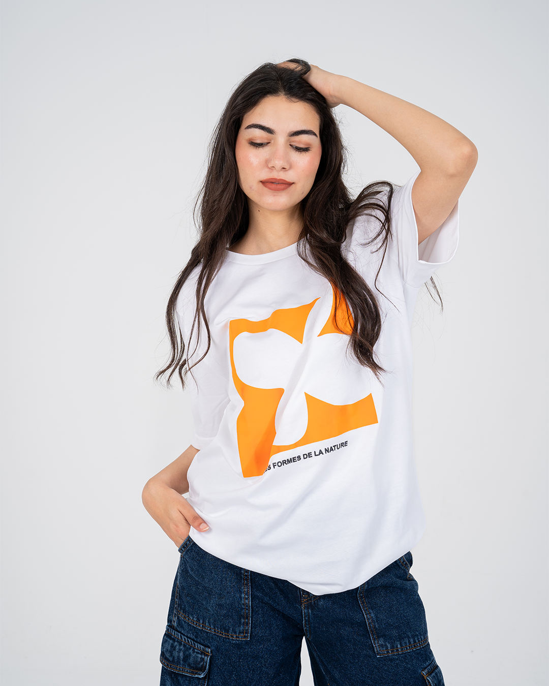 Oversized Women T-Shirt Rose Printed