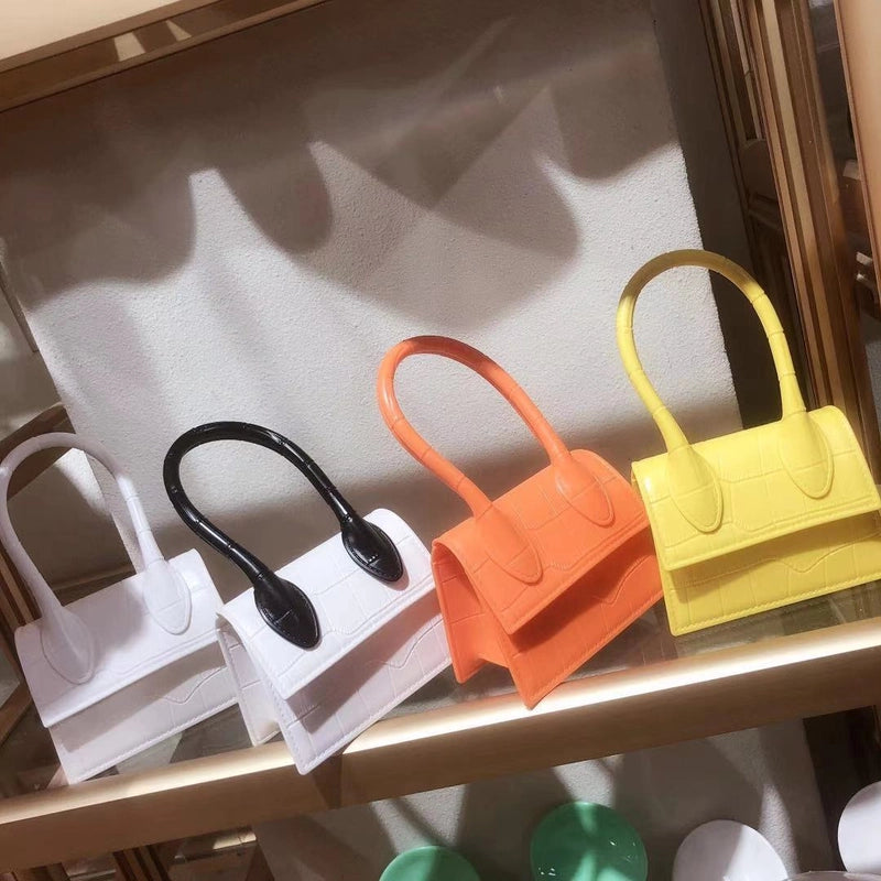 Women's Mini Spring&summer Pvc Solid Color Basic Square Flip Cover Handbag