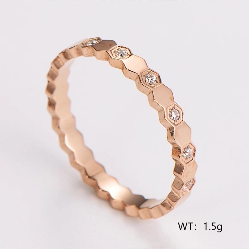304 Stainless Steel 18K Gold Plated Rose Gold Plated Minimalist Classic Style Plating Solid Color Rings