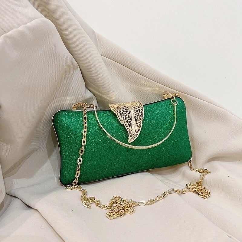 Silver Black Gold PVC Resin Fabric Solid Color Square Evening Bags