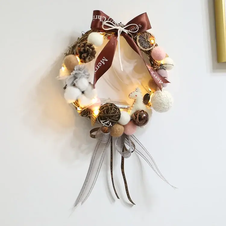 Christmas Wreath Door Decorative Lights