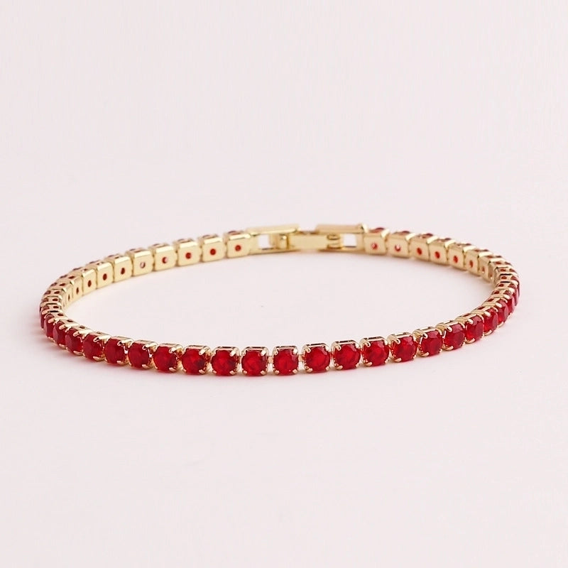 Copper Inlay Round Zircon Copper Bracelets